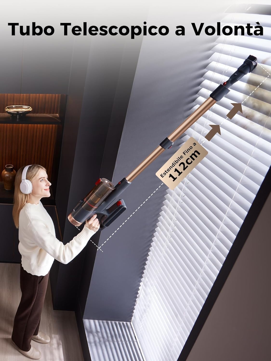 Proscenic P11 Ultra+ Draadloze stofzuiger, 50 kPa, 50 minuten, 500 W, krachtige draadloze stofzuiger, anti-klitborstel, telescopische lichte stofzuiger voor tapijten, dierenharen, harde vloeren en