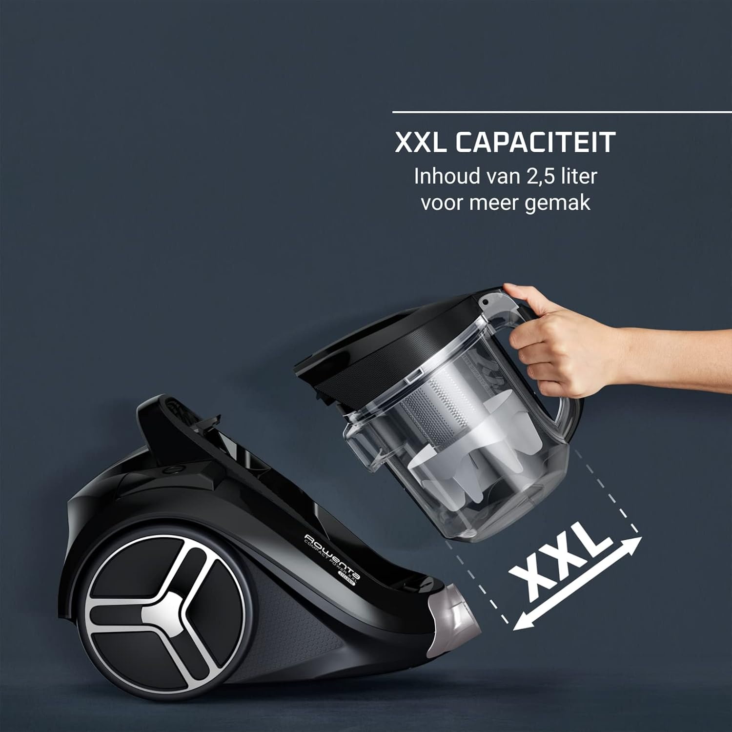 Rowenta Compact Power XXL RO4B50 stofzuiger zonder zak, compact design