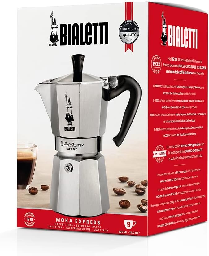 Bialetti Moka Express Espresso Maker - Zilver - 9 kopjes