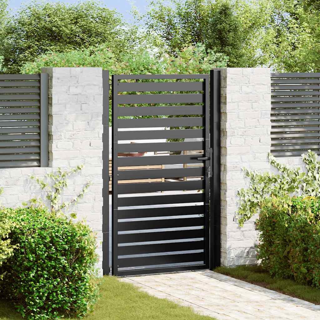 vidaXL Tuinpoort afsluitbaar 100x150 cm aluminium zwart