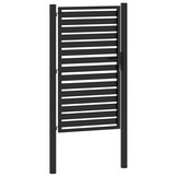vidaXL Tuinpoort afsluitbaar 100x150 cm aluminium zwart