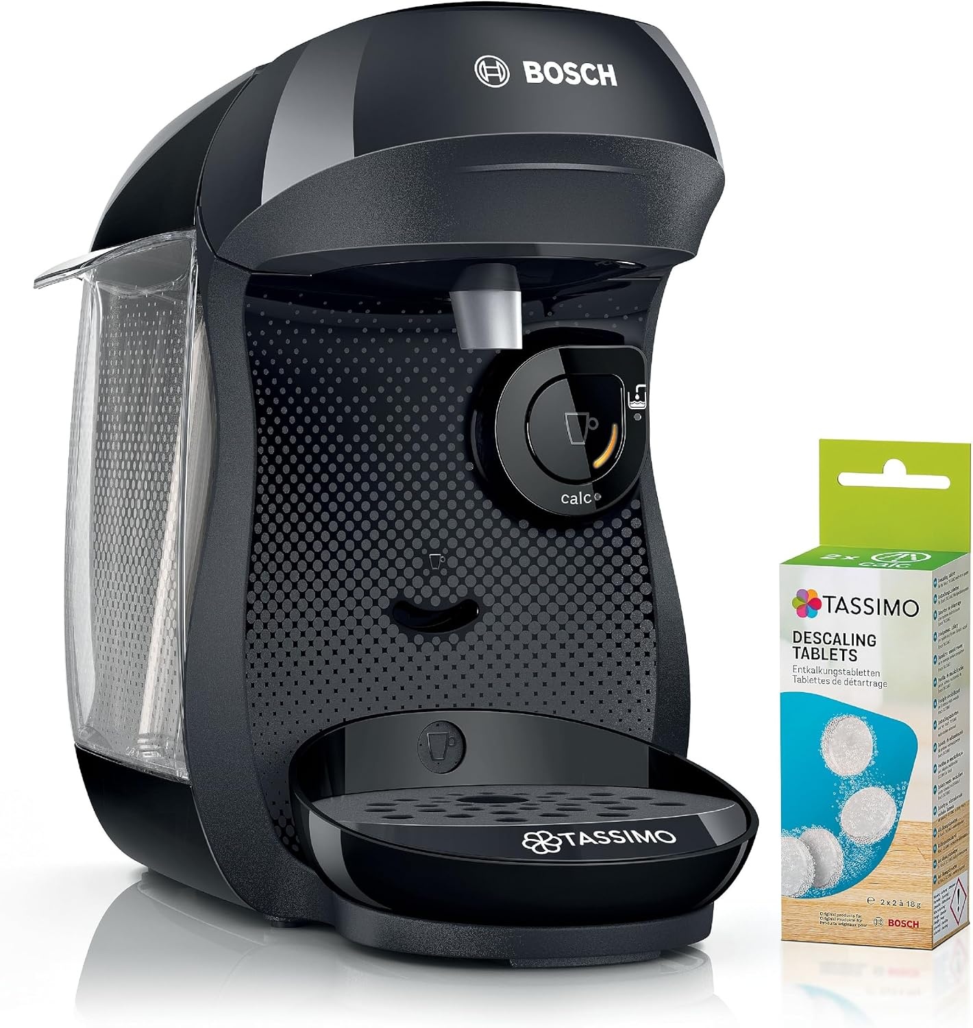 Bosch Tassimo Happy Friendly TAS102EA Multidrankmachine, voor maximaal 70 dranken, OneTouch, tellibrew™, ontkalkingstabletten, zwart