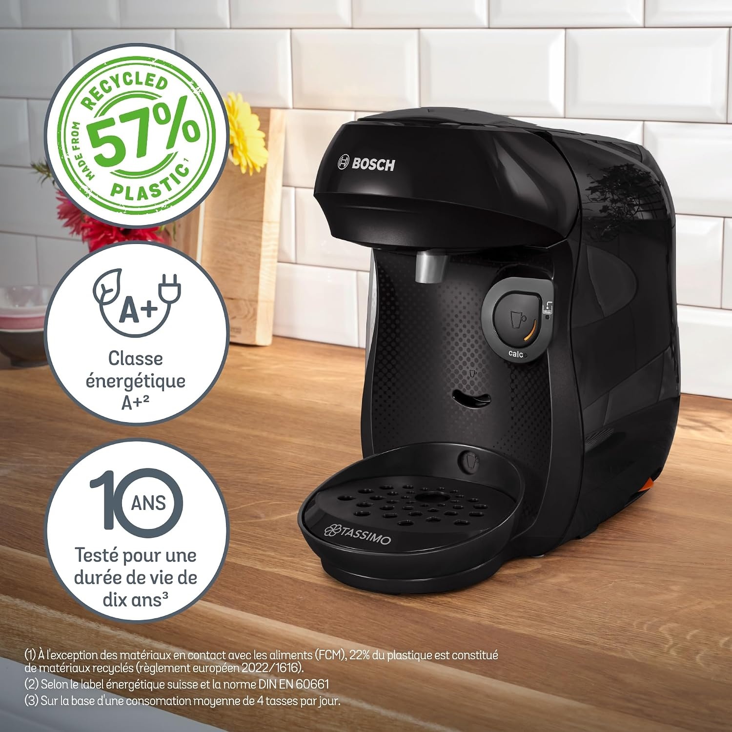 Bosch Tassimo Happy Friendly TAS102EA Multidrankmachine, voor maximaal 70 dranken, OneTouch, tellibrew™, ontkalkingstabletten, zwart