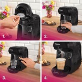 Bosch Tassimo Happy Friendly TAS102EA Multidrankmachine, voor maximaal 70 dranken, OneTouch, tellibrew™, ontkalkingstabletten, zwart