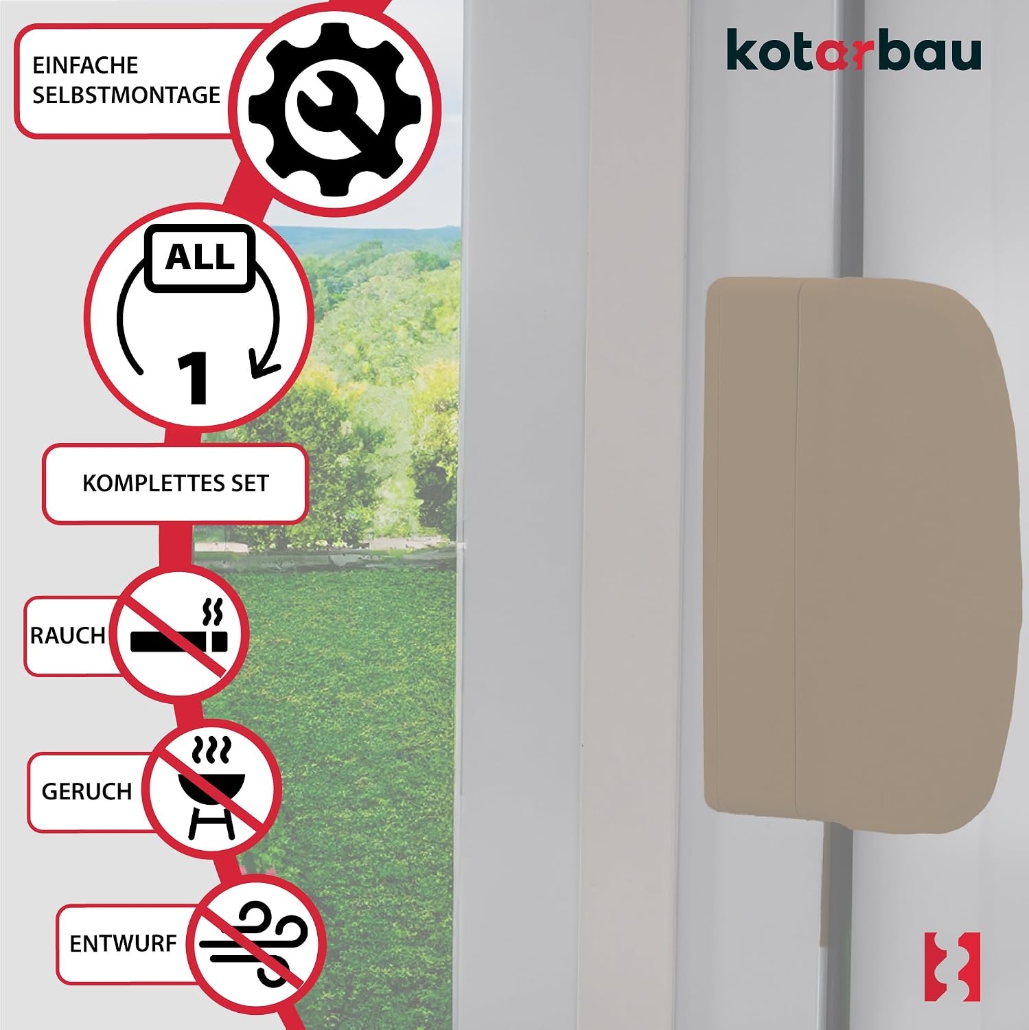 KOTARBAU Balkondeursnapper Praktische balkondeurgreep 6. Verschillende kleuren veilig rokers terrassen deurklink handvat sluiten handvat handvat universele (bruin)