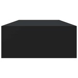 vidaXL Wandschap met lade 60x23,5x10 cm MDF zwart