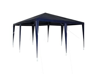 vidaXL Partytent Blauw 400 x 400 x 266 cm Polyethyleen en Staal