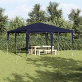 vidaXL Partytent Blauw 400 x 400 x 266 cm Polyethyleen en Staal