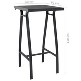vidaXL Tuinbartafel 60x60x110 cm gehard glas zwart