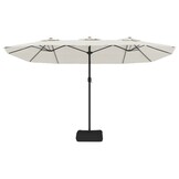 vidaXL Parasol dubbel 449x245 cm zandwit