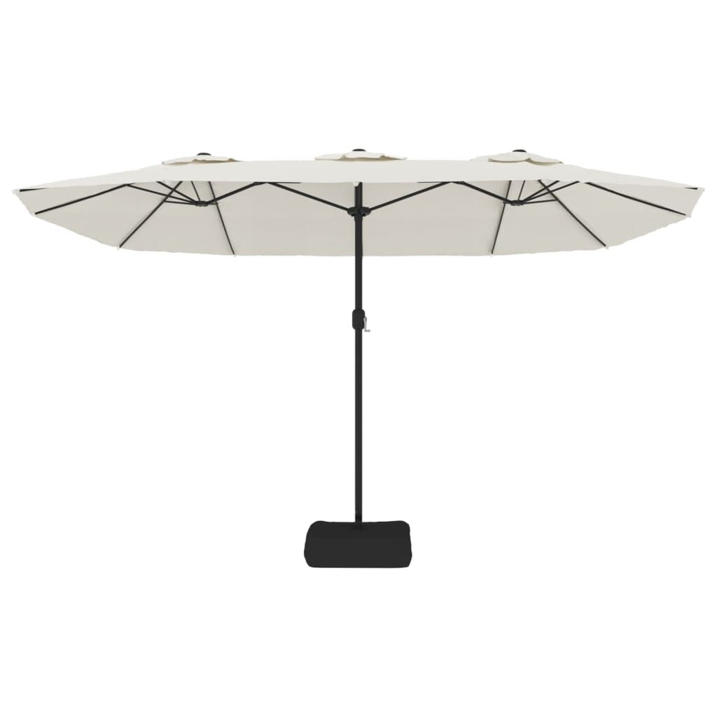 vidaXL Parasol dubbel 449x245 cm zandwit