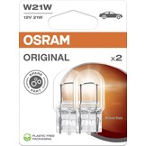 OSRAM ORIGINAL LINE 12V, P21W, signaallamp, Metalen Voet, Dubbele Blister, (2 lampen)