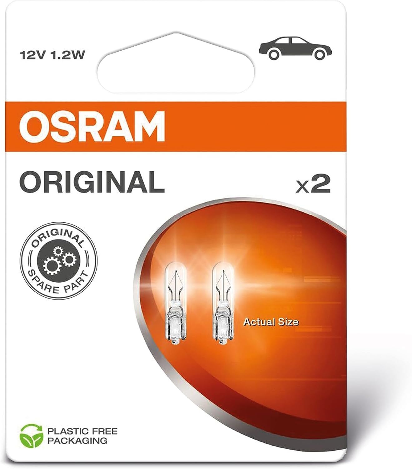 OSRAM ORIGINAL LINE 12V, P21W, signaallamp, Metalen Voet, Dubbele Blister, (2 lampen)