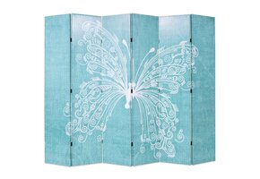 Kamerscherm Vlinderprint Blauw 228x170 cm - 34% Korting!
