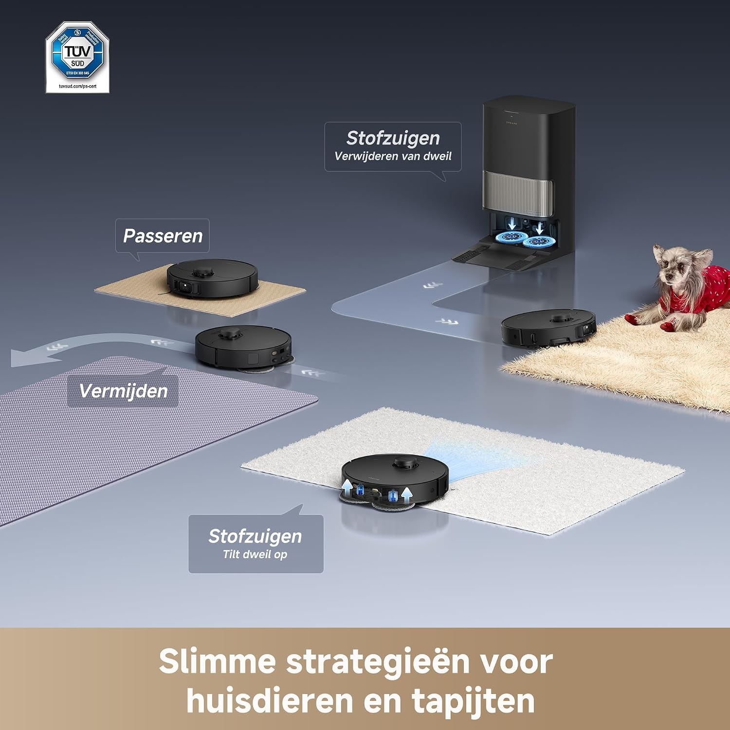 Dreame L40s Pro Ultra Robotstofzuiger met Dweilfunctie - 19.000 Pa Zuigkracht - Zwart