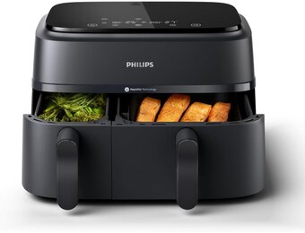 Philips Dubbele Airfryer 9L - 2 baklades, touchscreen