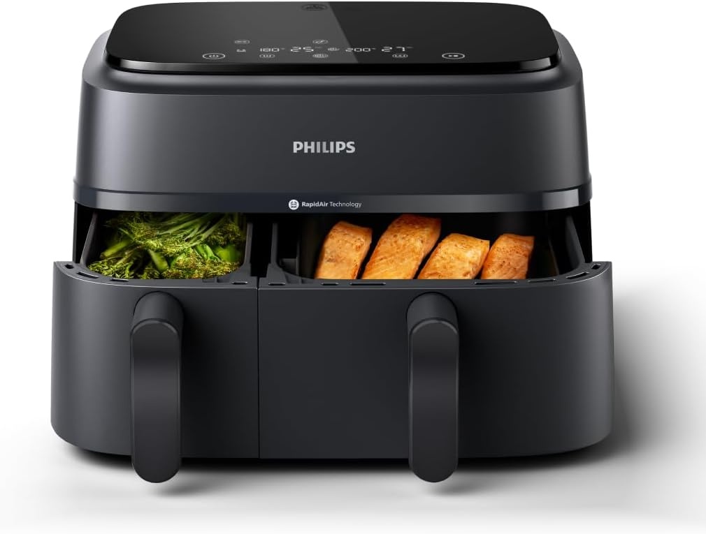 Philips Dubbele Airfryer 9L - 2 baklades, touchscreen