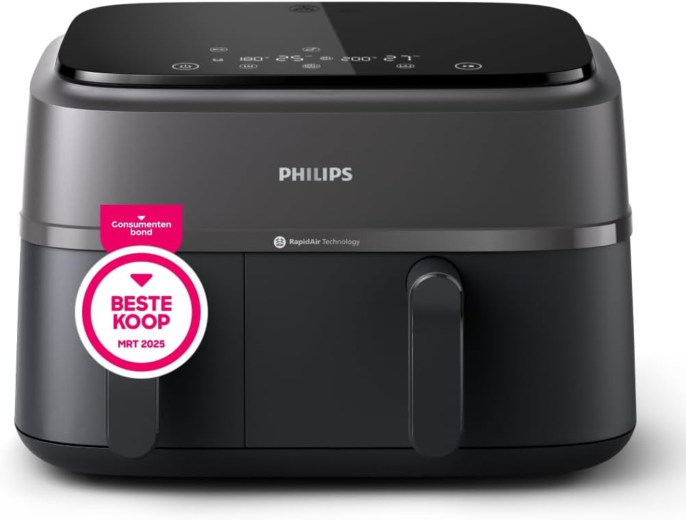 Philips Dubbele Airfryer 9L - 2 baklades, touchscreen