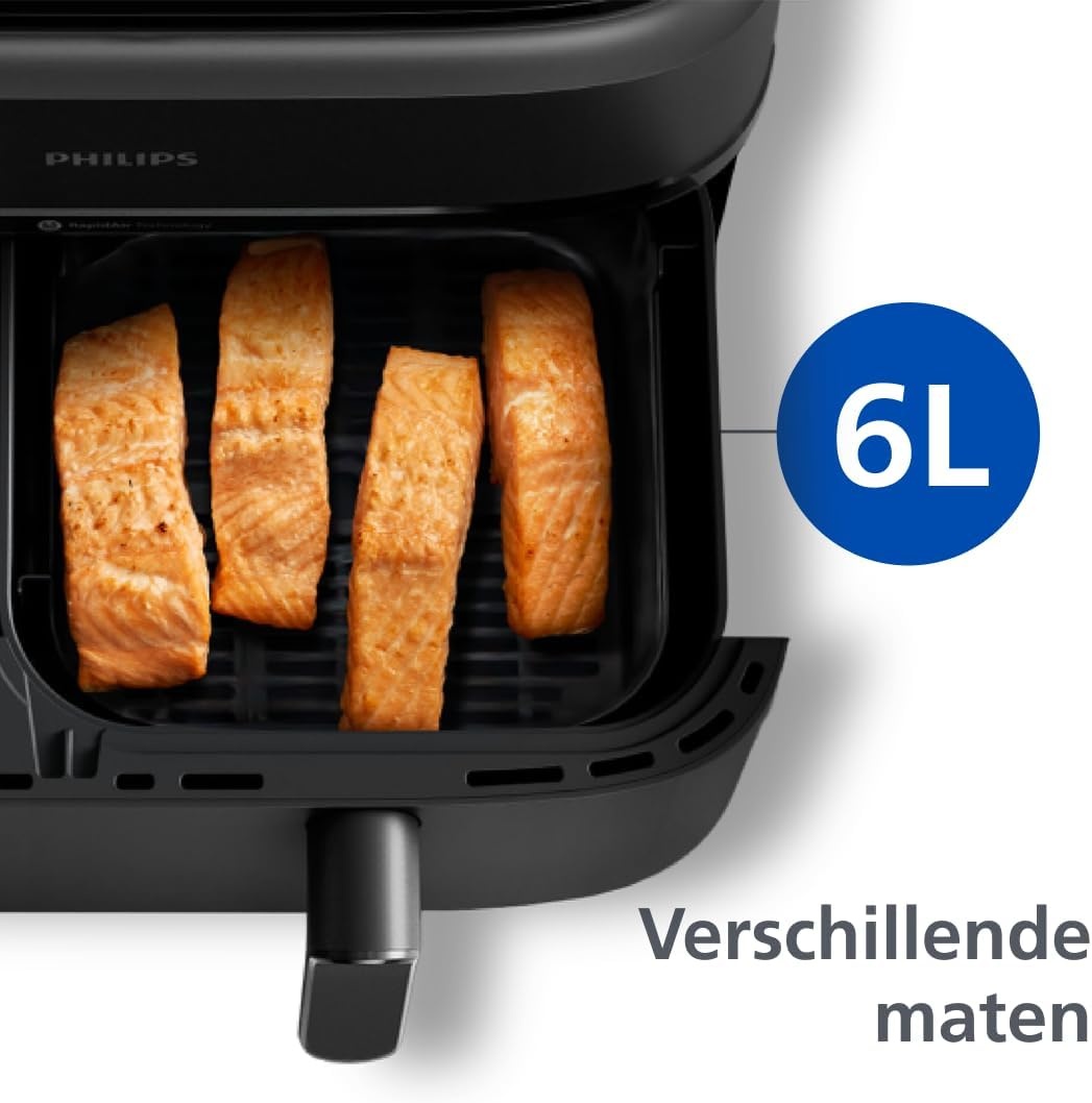 Philips Dubbele Airfryer 9L - 2 baklades, touchscreen