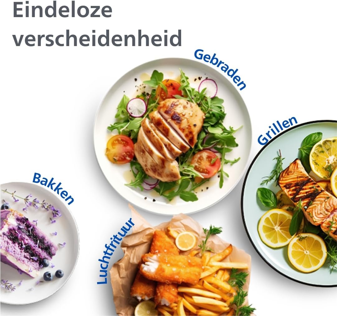 Philips Dubbele Airfryer 9L - 2 baklades, touchscreen
