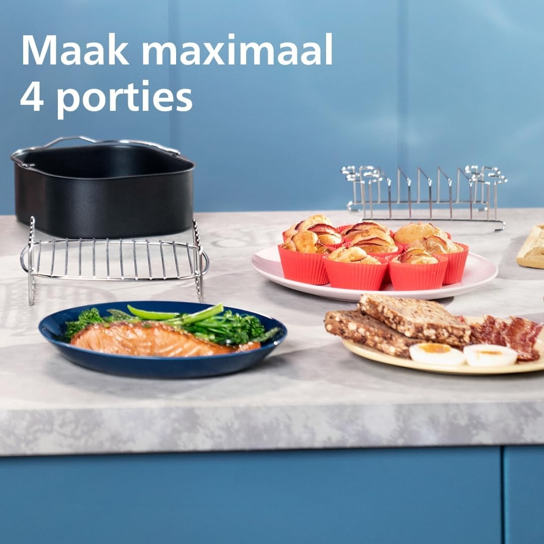 Philips Dubbele Airfryer 9L - 2 baklades, touchscreen