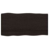 vidaXL Tafelblad natuurlijke rand 100x50x2 cm eikenhout donkerbruin