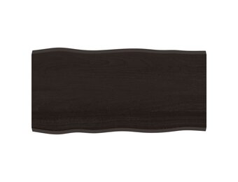 vidaXL Tafelblad natuurlijke rand 100x50x2 cm eikenhout donkerbruin