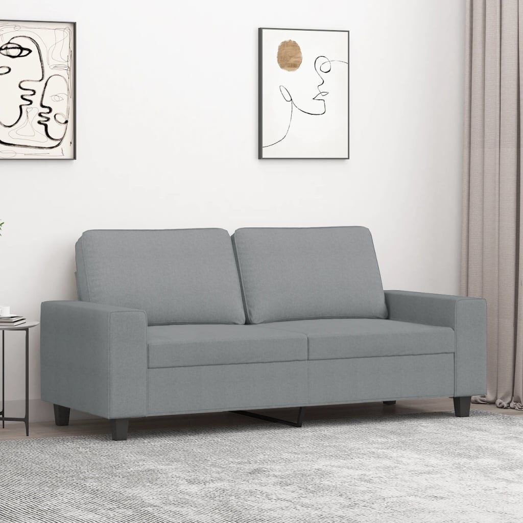 vidaXL Tweezitsbank 140 cm stof lichtgrijs
