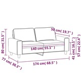 vidaXL Tweezitsbank 140 cm stof lichtgrijs