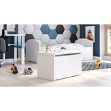 Speelgoedkist wit - opbergbox speelgoed - 73x42x40 cm - gasveer klep