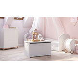 Speelgoedkist wit - opbergbox speelgoed - 73x42x40 cm - gasveer klep