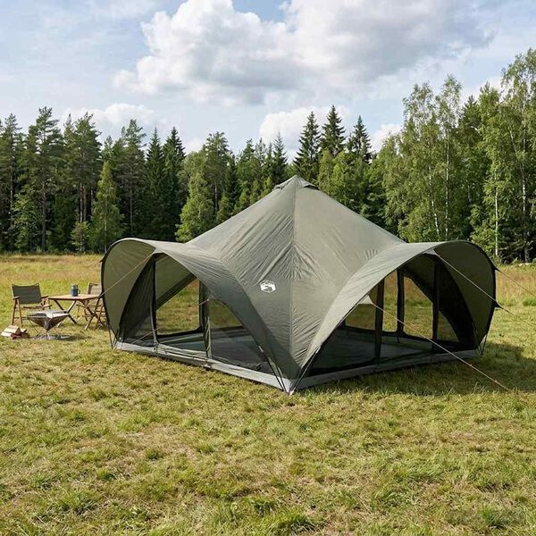 vidaXL Tipi Tent 18.0-persoons Leger groen Polyester en staal