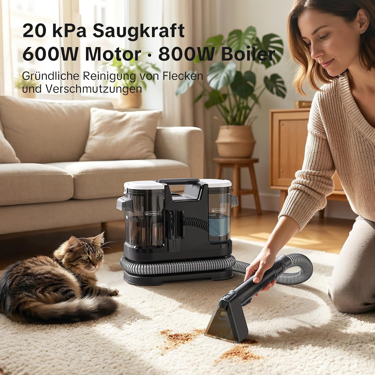 Lubluelu Bekledingreiniger, 20 kPa, 1400 W, verwarmt water in 10 sec.