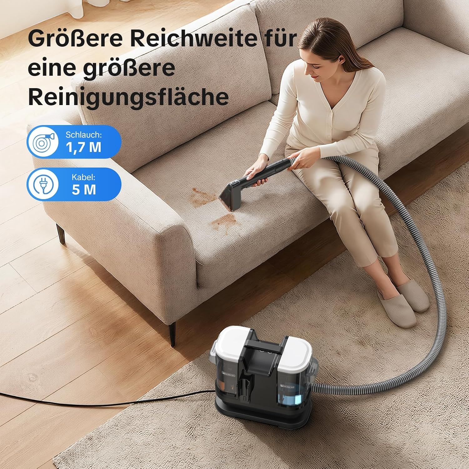 Lubluelu Bekledingreiniger, 20 kPa, 1400 W, verwarmt water in 10 sec.