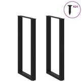 vidaXL Salontafelpoten 2 st U-vormig 60x(110-111) cm staal zwart