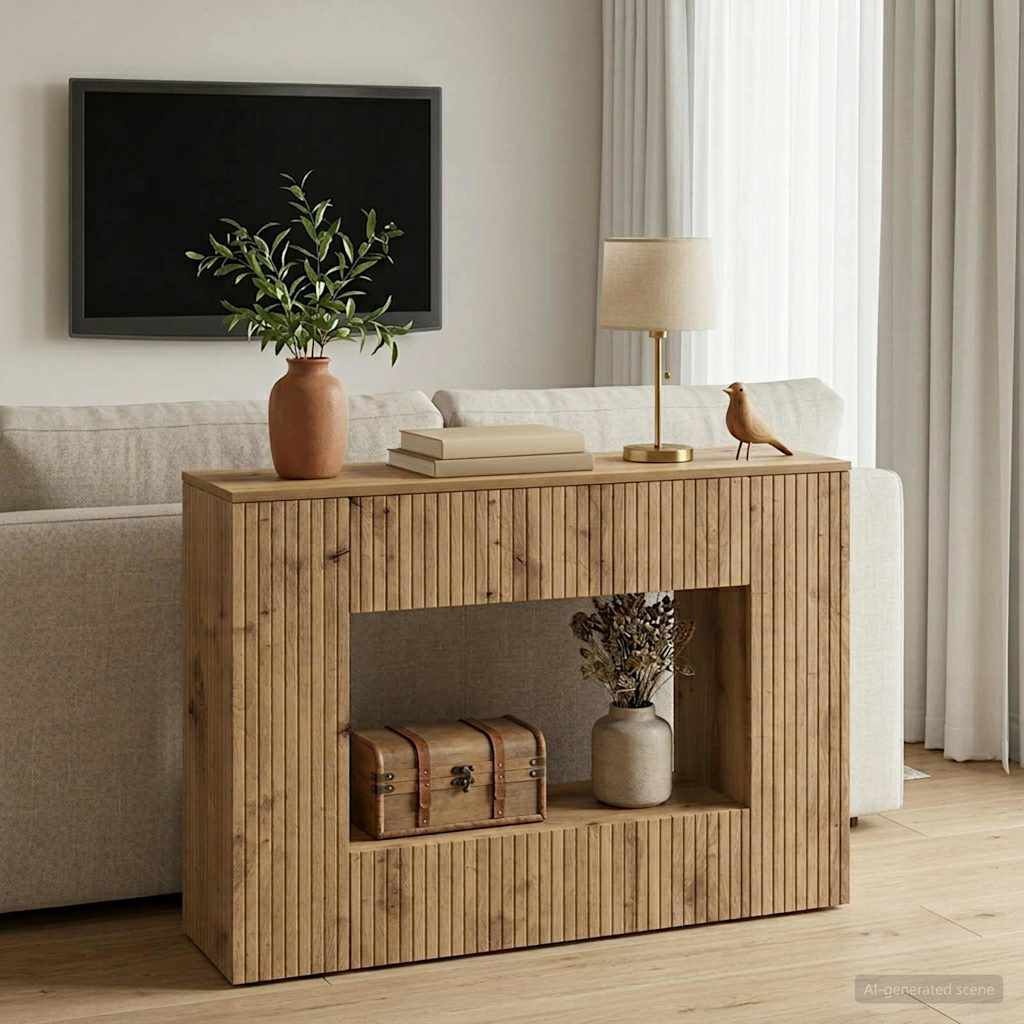 vidaXL Wandtafel Artisan Eik 101 x 29 x 74 cm Geconstrueerd hout