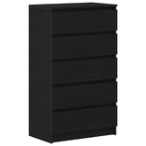 Ladekast Zwart Eikenhout 60x36x103 cm - 54% Korting