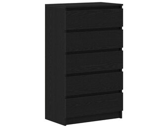 Ladekast Zwart Eikenhout 60x36x103 cm - 54% Korting