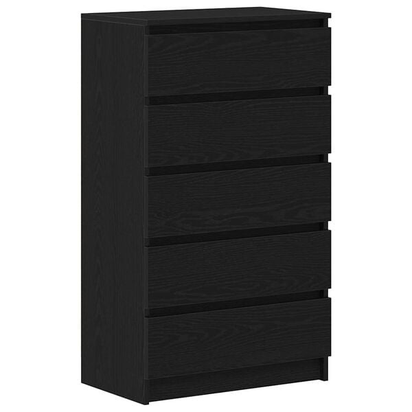 Ladekast Zwart Eikenhout 60x36x103 cm - 54% Korting