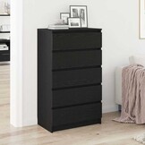 Ladekast Zwart Eikenhout 60x36x103 cm - 54% Korting
