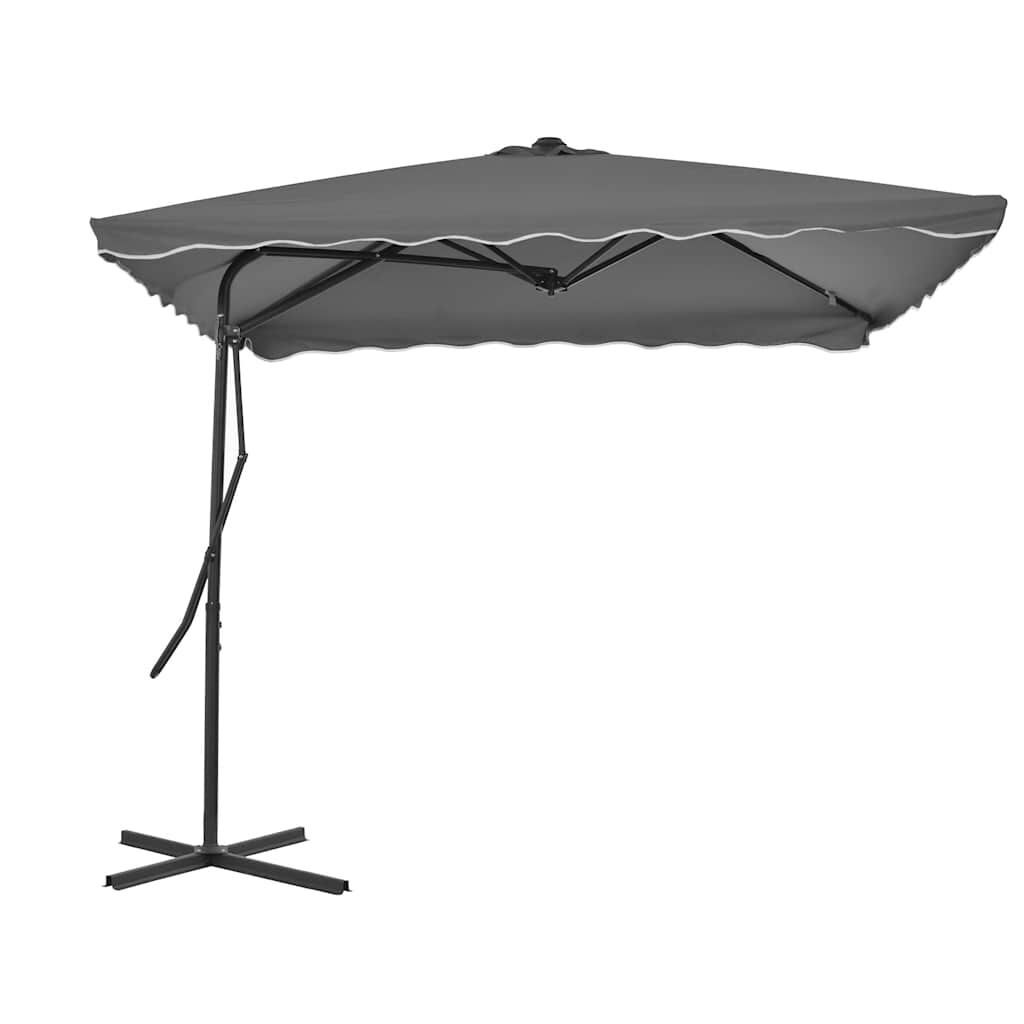 Antraciete Parasol 250x250cm met Stalen Paal - 54% Korting