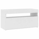 TV-meubel met LED-verlichting 75x35x40 cm Hoogglans Wit - 53% Korting