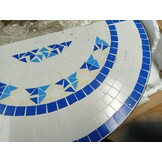 Hangende Balkontafel Mozaïek Blauw/Wit - 54% Korting