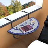 Hangende Balkontafel Mozaïek Blauw/Wit - 54% Korting