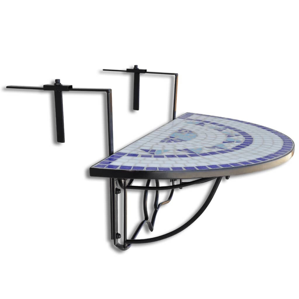 Hangende Balkontafel Mozaïek Blauw/Wit - 54% Korting