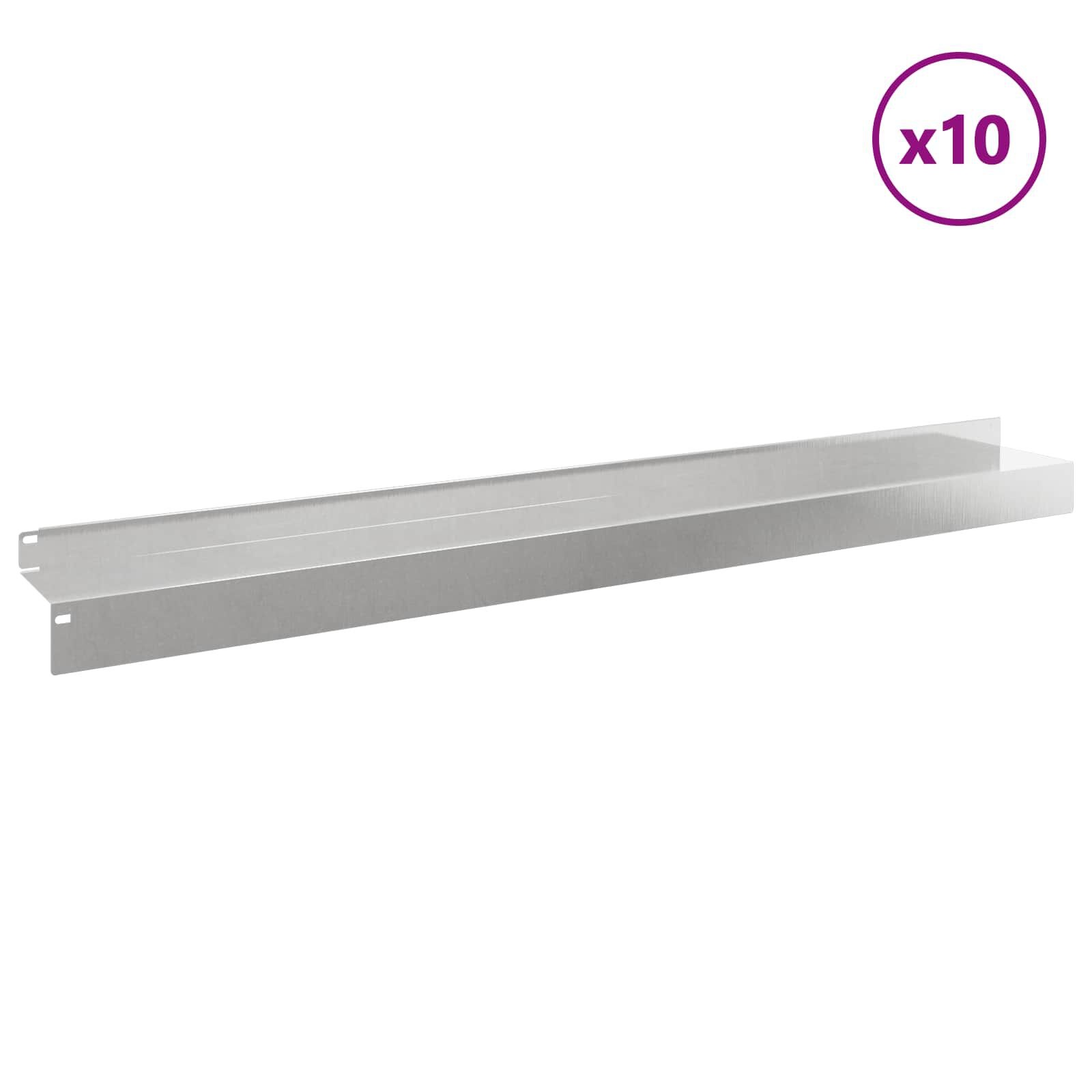 vidaXL Gazonrand Staal - 10 Stuks - Zilverkleurig - 54% Korting