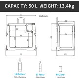 Mobiele Koelbox Vriesbox 50L | 12V/24V/230V | 54% Korting