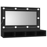 Spiegelkast met LED-verlichting 90x31,5x62 cm Zwart - 32% Korting