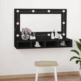 Spiegelkast met LED-verlichting 90x31,5x62 cm Zwart - 32% Korting