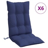 vidaXL Stoelkussens 6 stuks Hoge Rug Oxford Stof Marineblauw - 35% Korting